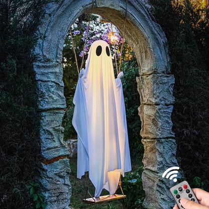 JupiGlow White Ghost Swing with Decorative String Light