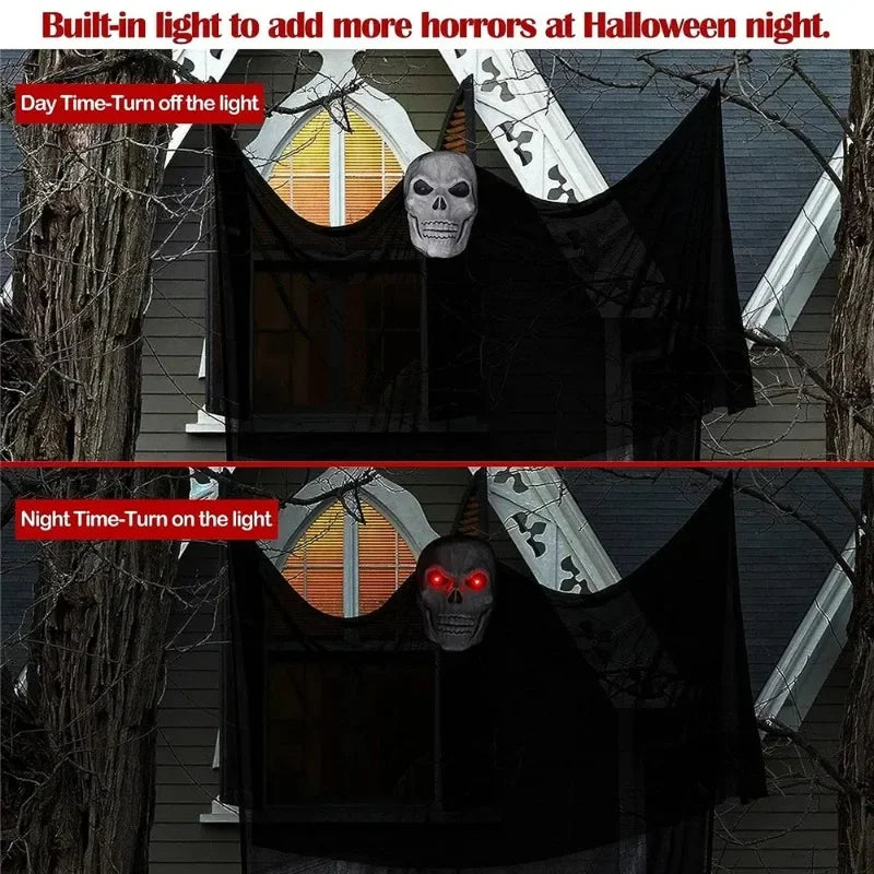 Haunted House Decoration with LED Sound Halloween Hanging Skull Ghost Ghost Ornament Indoor Outdoor Bar Halloween Party Decor