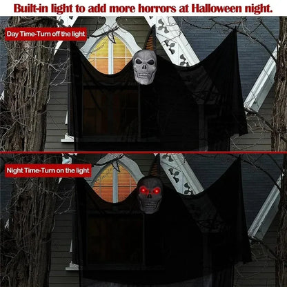 Haunted House Decoration with LED Sound Halloween Hanging Skull Ghost Ghost Ornament Indoor Outdoor Bar Halloween Party Decor