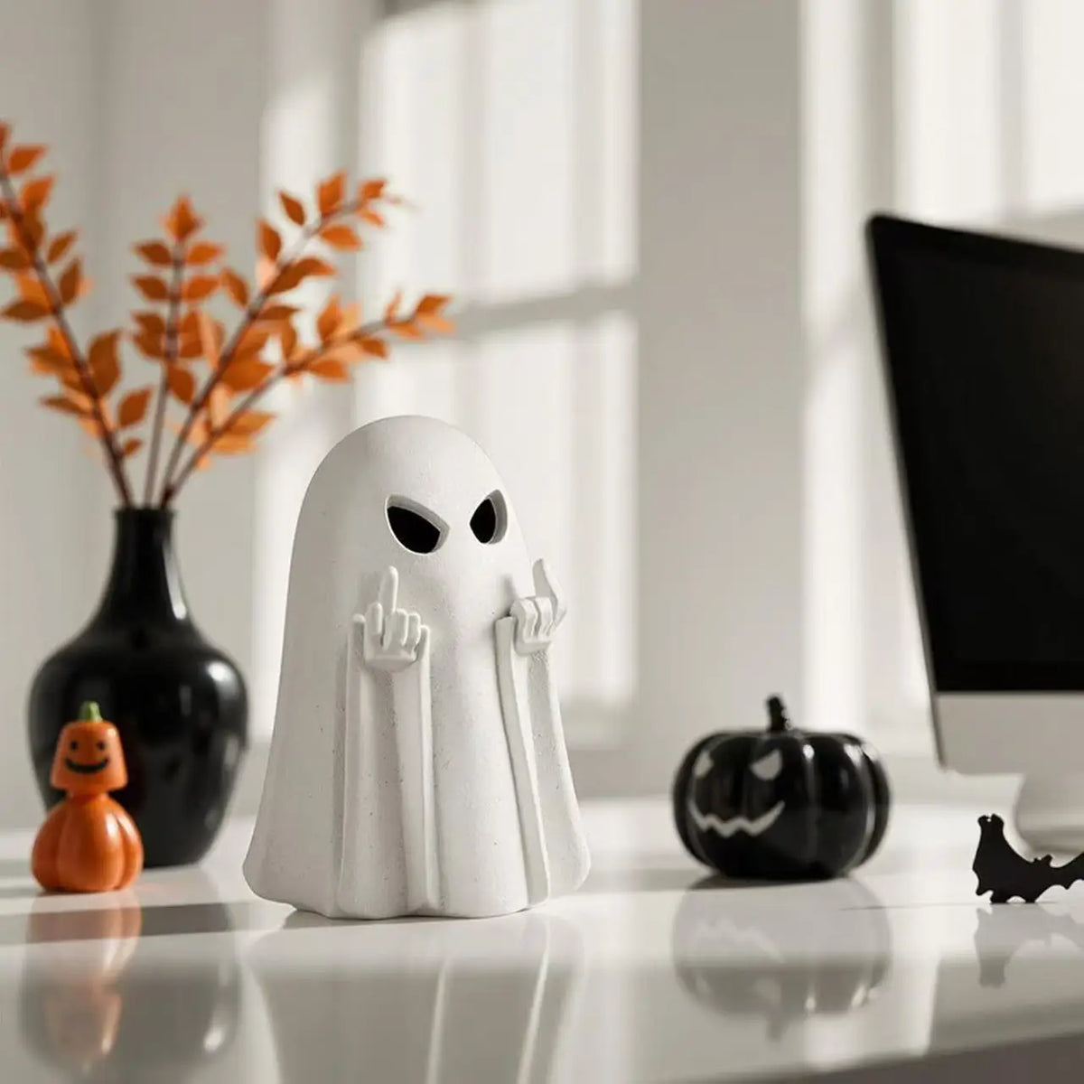 JupiGlow Middle-Finger Ghost Resin Ornament