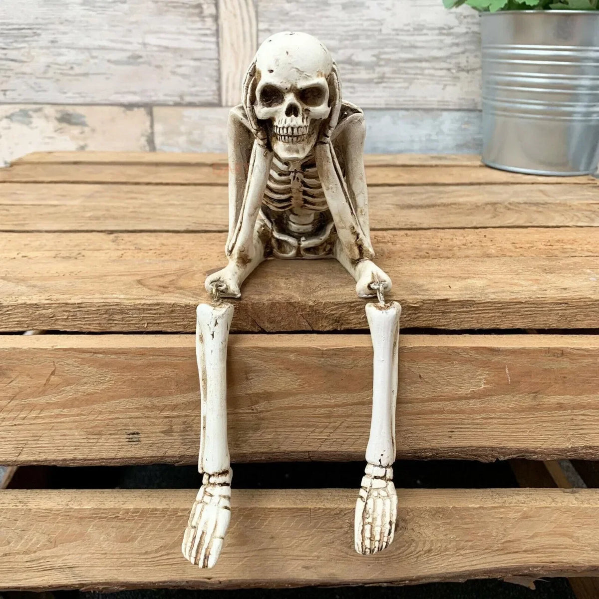 Halloween Skull Decoration Resin Skeleton Ornaments Halloween Outdoor Party Courtyard Decoration Props Pastoral Style Skull