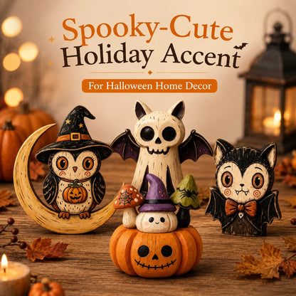 JupiGlow Wooden Halloween Tabletop Figurine