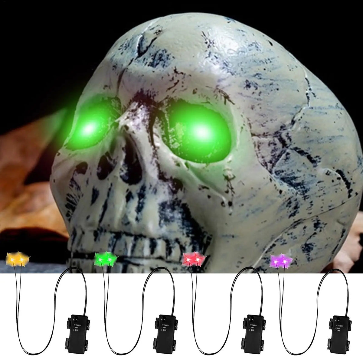JupiGlow LED Glowing Eyes Halloween Prop with Timer