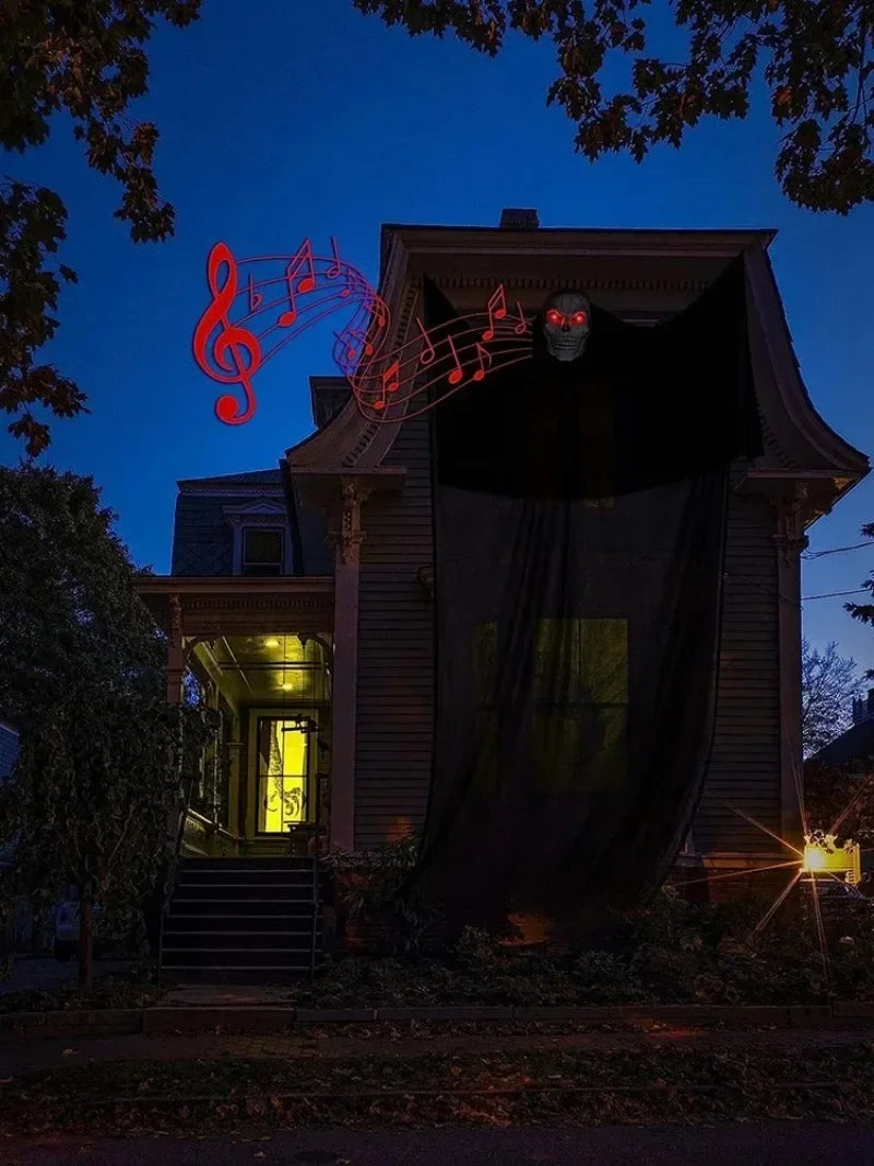 Haunted House Decoration with LED Sound Halloween Hanging Skull Ghost Ghost Ornament Indoor Outdoor Bar Halloween Party Decor