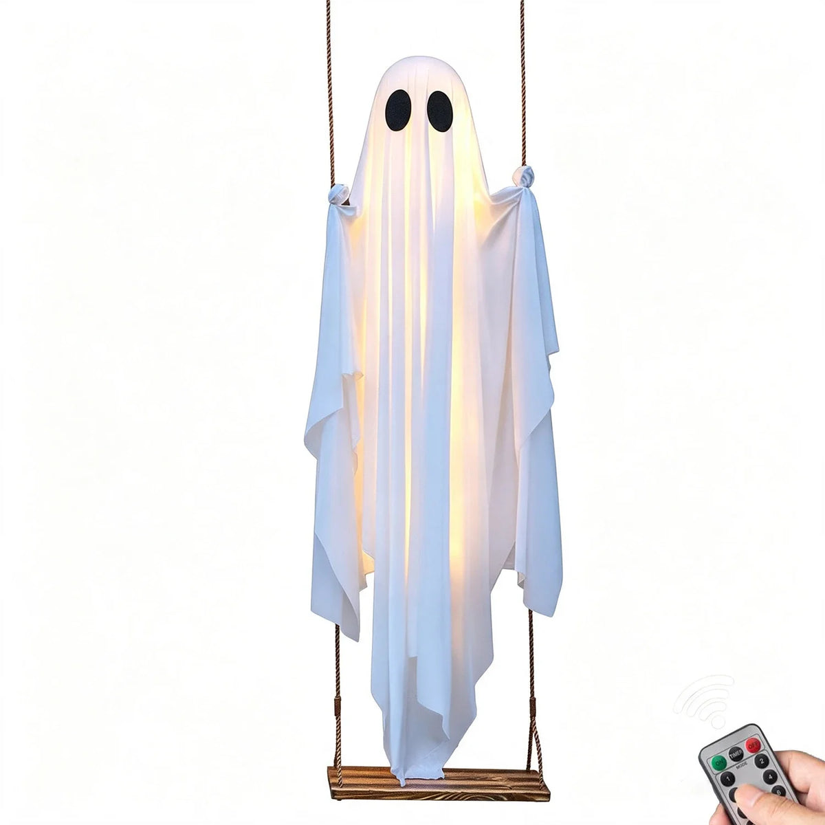 JupiGlow White Ghost Swing with Decorative String Light