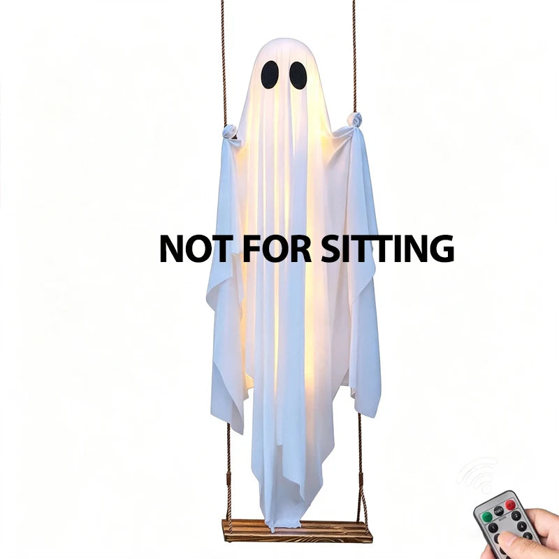 JupiGlow White Ghost Swing with Decorative String Light