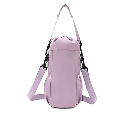 Portable Water Bottle Bag with Adjustable Strap Thermal Mugs Insulated Protective Cover Phone Pocket Outdoor Sports Travel Bag