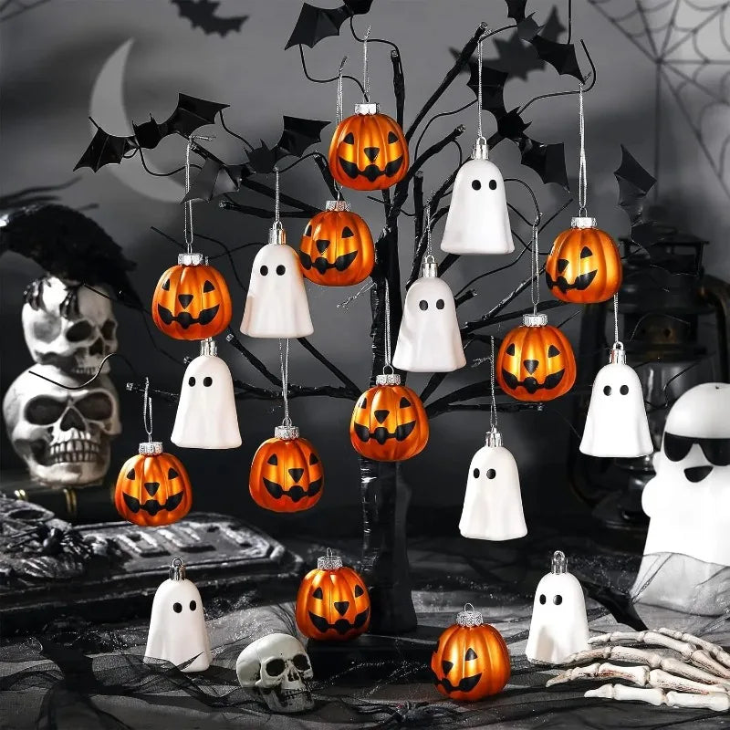 JupiGlow Mini Halloween Hanging Ornaments, 12 Pieces
