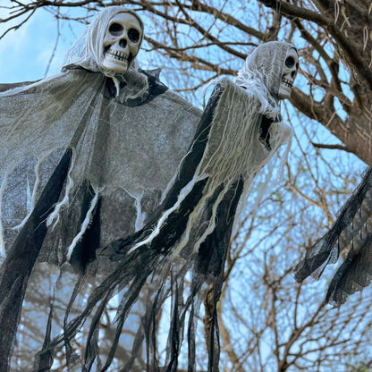 Halloween Hanging Ghost Decorations Skull Scary Gauze Fabric for Haunted House Porch Scary Props Terror Party Hanging Ornaments