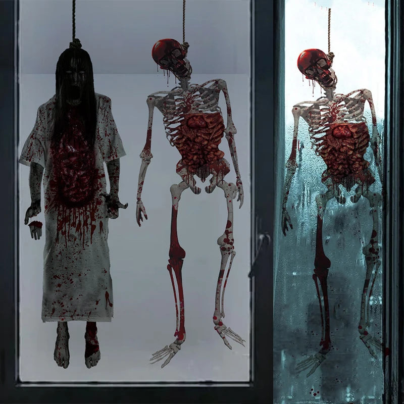 New Halloween Decorations Scary Corpse Wall Stickers Holiday Party Bedroom Window Sticker Decor Halloween Party Supplies 2024