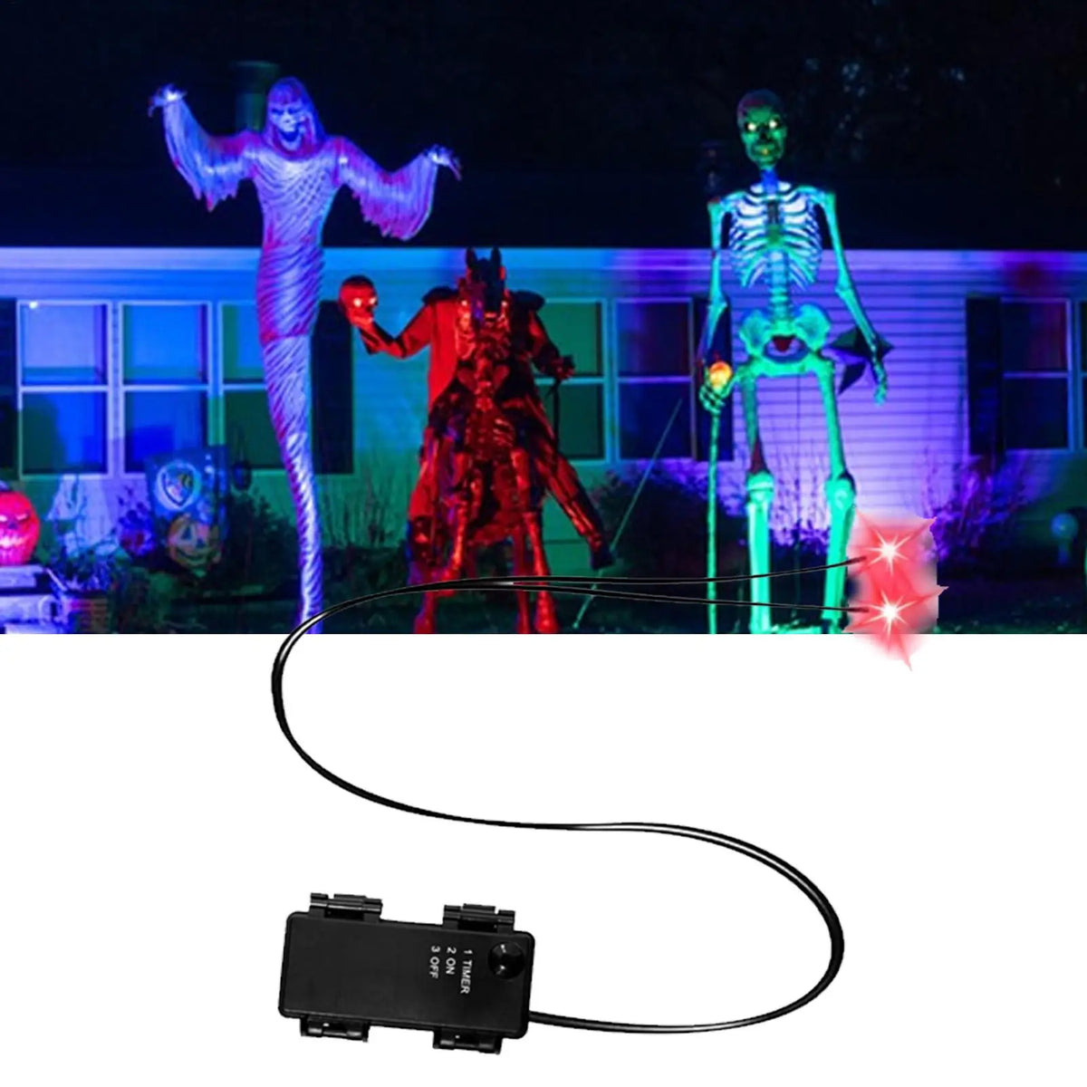 JupiGlow LED Glowing Eyes Halloween Prop with Timer
