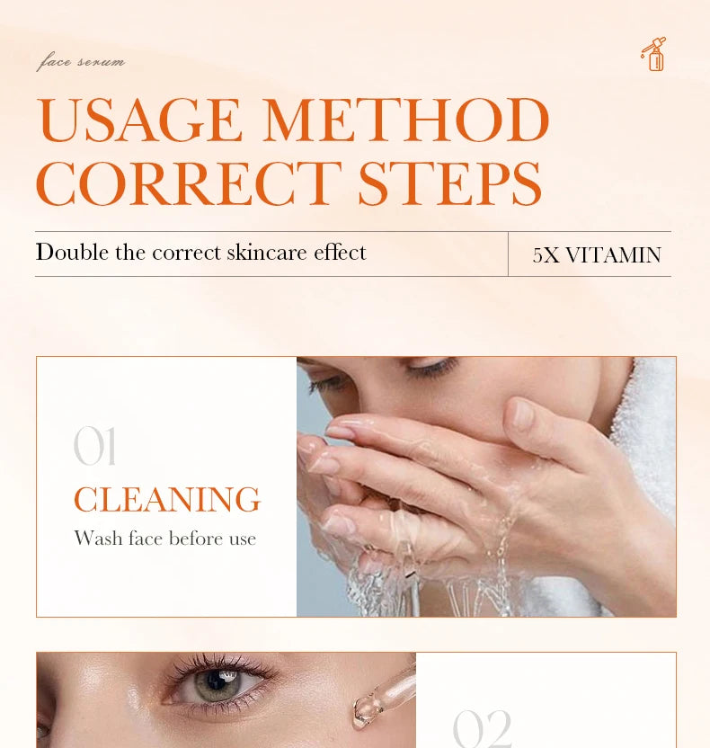 SADOER Vitamin C Whitening Face Serum for Facial Moisturizing Anti Wrinkles Anti-aging Facial Essence Skin Care Products