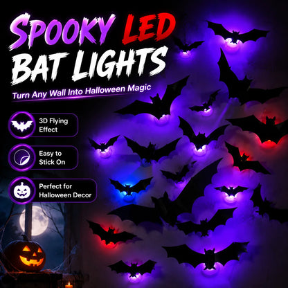 JupiGlow KAZHAN Three-Dimensional Bat Halloween Wall Decorations