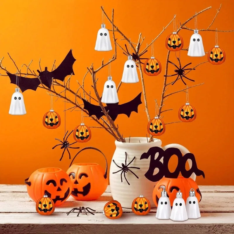 JupiGlow Mini Halloween Hanging Ornaments, 12 Pieces