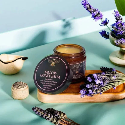 Organic Grass Fed Beef With Raw Honey Moisturizing Cream For Soft Smooth Skin Handmade All-Natural Moisturizer Skin