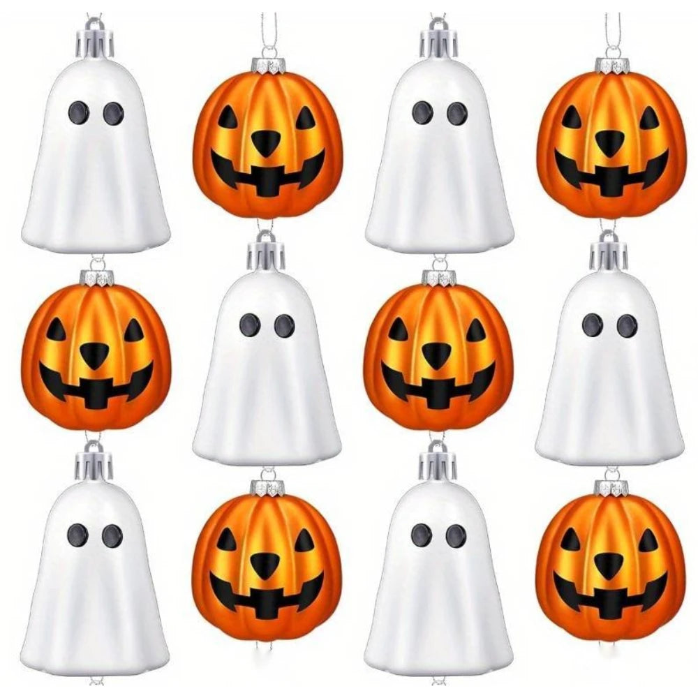 JupiGlow Mini Halloween Hanging Ornaments, 12 Pieces