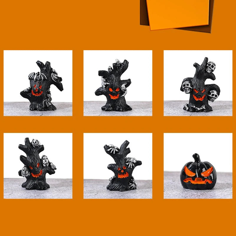 Halloween DIY Resin Decorations Tree Ghost Pumpkin Tree Ornament Handmade Craft Accessories Miniature Models