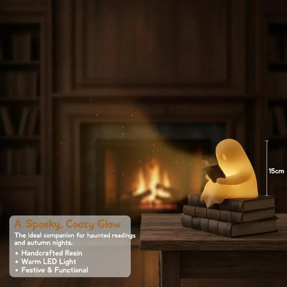 New Halloween Party Decoration Favors Cute Ghost Reading Book Lamp Desktop Ornament For Bedroom Kids Gift