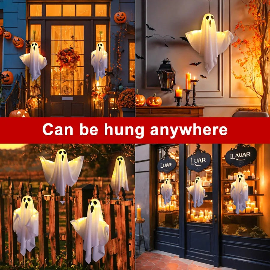 JupiGlow Acosh Neon Lighted Hanging Ghost Decoration
