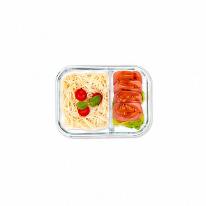 JupiGlow Glass Bento Lunch Box with Lid, Leak-Proof, 700T or 1040T Blue and Pink Models