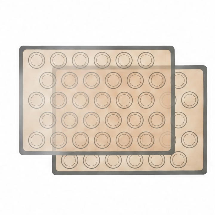 JupiGlow Reusable Silicone Baking Mat Set, 2 Pieces, 42 × 29.5 cm, Nonstick Oven Liners for Cookies and Bread