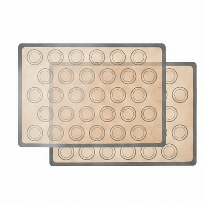JupiGlow Reusable Silicone Baking Mat Set, 2 Pieces, 42 × 29.5 cm, Nonstick Oven Liners for Cookies and Bread