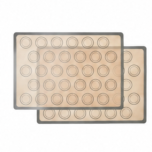 JupiGlow Reusable Silicone Baking Mat Set, 2 Pieces, 42 × 29.5 cm, Nonstick Oven Liners for Cookies and Bread