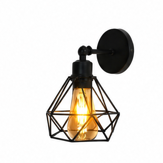 JupiGlow Modern Black Swing Arm Wall Lamp, E27 Bulb Base, Iron Construction, AC Powered Sconce for Bedroom, Foyer or Study