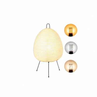 JupiGlow Nordic Rice Paper Floor Lamp, Hand-Knitted Iron C-Shade Standing Light, E27 LED, 123cm Height with Table Lamp Option