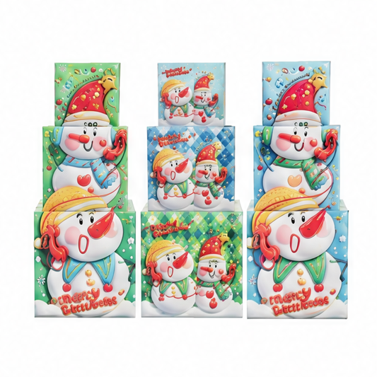 JupiGlow Christmas Gift Boxes, 3D Inflated Paper Treat Boxes for Holiday Party Favors and Home Décor, 9-Piece Set