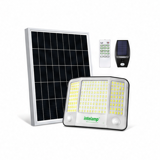 JupiGlow Solar Floodlight, 20,000 mAh Battery, 210 LEDs, Motion Sensor, Remote Control, 180° Lighting for Garden and Yard