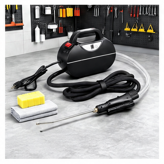 JupiGlow Handheld Steam Cleaner, 1800W High-Temperature Pressurized Steam with 3-Level Humidity Control and LED Torch