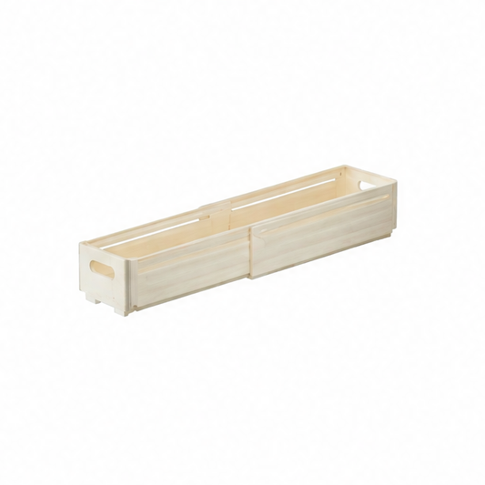 JupiGlow Stackable Pantry Bin, Adjustable Rectangular Plastic Storage Box in White or Cream, Small, Medium or Large for Cabinets