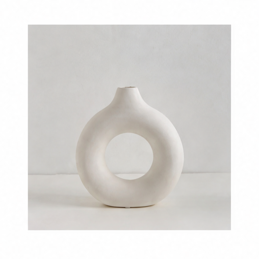JupiGlow Plastic Bud Vase, Nordic European Decorative Flower Vase for Dry Arrangements, White or Black in Small, Medium or Large