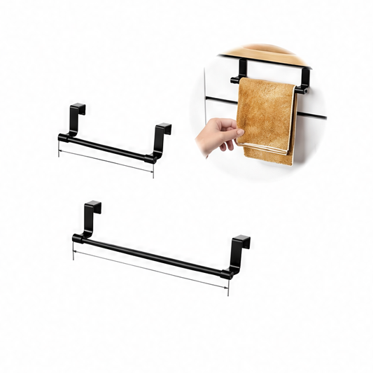 JupiGlow Over Door Drying Rack, Stainless Steel Towel Bar, No-Drill Cabinet Mount, 23 cm or 36 cm for Kitchen and Bathroom