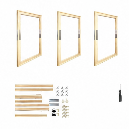 JupiGlow 3-Piece Canvas Stretcher Frame Kit, 50x70cm Vertical Rectangle, Cotton Modern DIY Art Mounting Frames