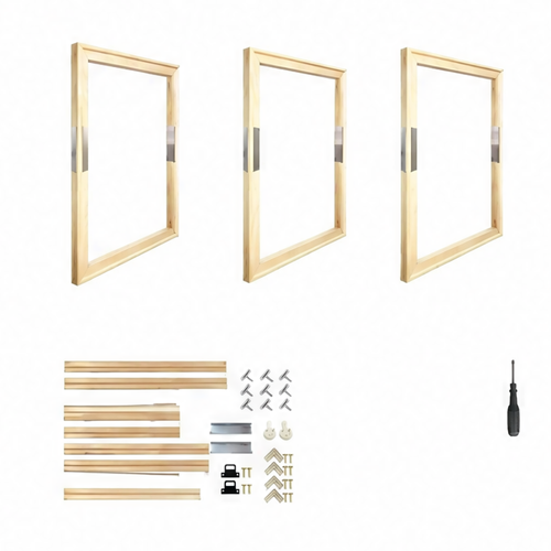 JupiGlow 3-Piece Canvas Stretcher Frame Kit, 50x70cm Vertical Rectangle, Cotton Modern DIY Art Mounting Frames