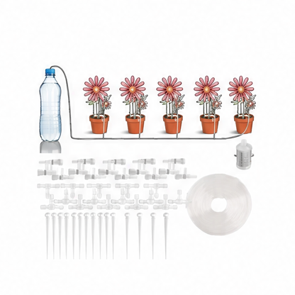 JupiGlow Garden Drip Irrigation Kit with Regulating Valve and 4/7mm Hose Options, 3–20m for Potted Plants and Greenhouses