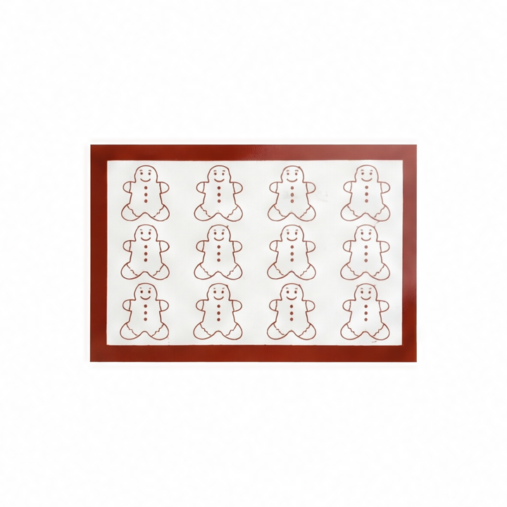 JupiGlow Reusable Silicone Baking Mat, Heat-Resistant Christmas Cookie Liner with Gingerbread, Tree or Snowflake Pattern