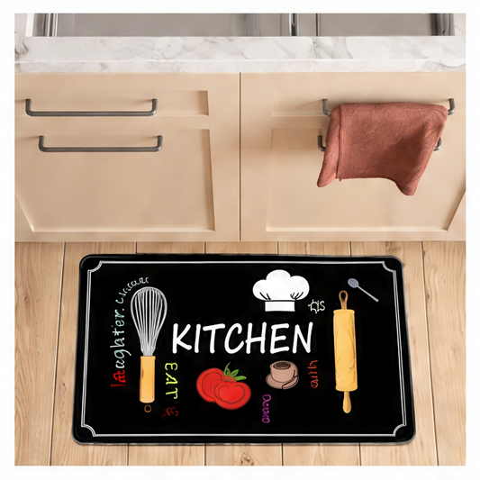 JupiGlow Printed Kitchen Mat with PVC Backing, Fade-Resistant Machine-Made Floor Rug for Kitchen, Laundry Room, Bathroom or Entryway