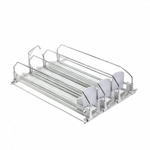 JupiGlow Refrigerator Can Organizer, Spring-Loaded Pusher Beverage Rack with Plastic Holder and 310 mm Options, 3 to 5 Sets for Pantry