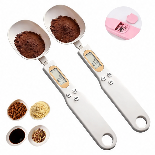 JupiGlow Digital Kitchen Scale Measuring Spoon, LCD Display, Battery Powered Plastic Food Scale for Coffee, Flour, Milk and Powder