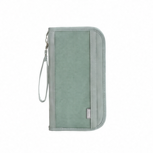 JupiGlow Passport Holder, Handbag-Style Nordic Travel Wallet, Solid Design for Travel Documents, Green Gray or Pink