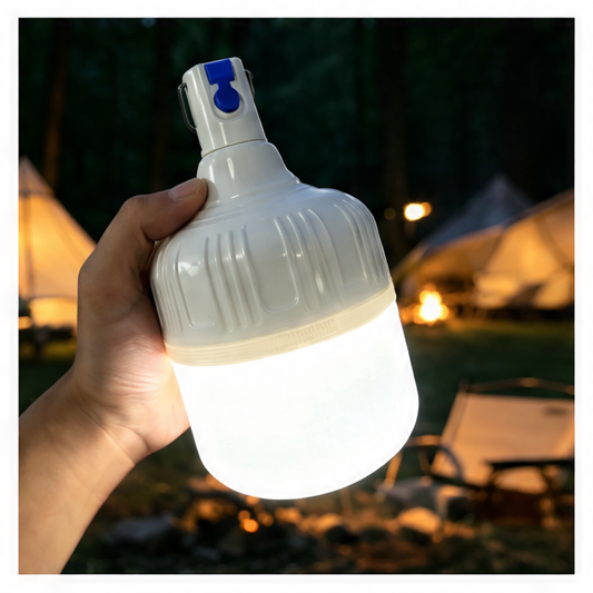 JupiGlow Rechargeable LED Lantern, USB Charging, Lithium-Ion Battery, 18 cm Portable Light with Hook for Camping and Emergencies