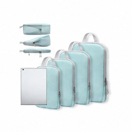 JupiGlow Compressible Packing Cubes, Polyester Travel Storage Organizers with Multiple Uses, 4-Piece and 6-Piece Options