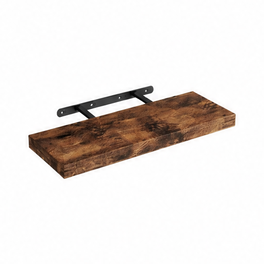JupiGlow Floating Wall Shelf, Wood Display Shelf with Invisible Bracket, 40x15x1.5cm Wall-Mounted Storage for Books and Décor