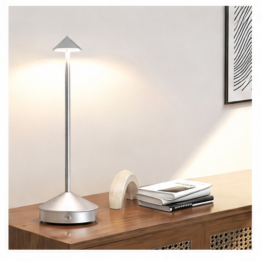 JupiGlow Rechargeable Table Lamp, Touch Control, 3 Brightness Levels, 3000–6500K LED, 2500mAh Battery