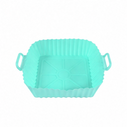 JupiGlow Reusable Silicone Air Fryer Liner, Square Non-Stick Basket Insert in 17 cm or 21 cm for Air Fryer and Oven