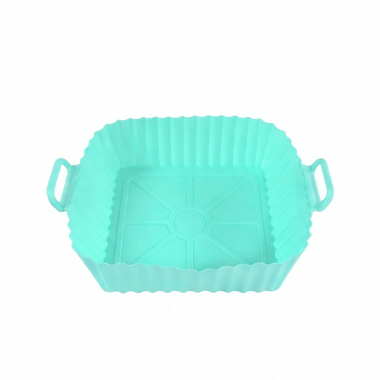 JupiGlow Reusable Silicone Air Fryer Liner, Square Non-Stick Basket Insert in 17 cm or 21 cm for Air Fryer and Oven