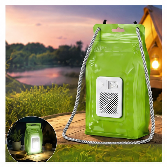 JupiGlow Saltwater Powered LED Lantern, 50-Lumen Portable Emergency Light with White Illumination and SOS Mode for Camping